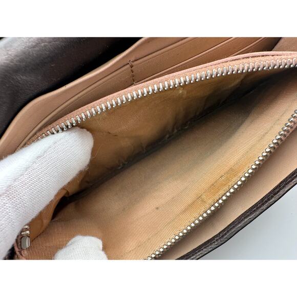 Prada Metallic Brown Wave Leather Flap Continental Wallet - Picture 11 of 16